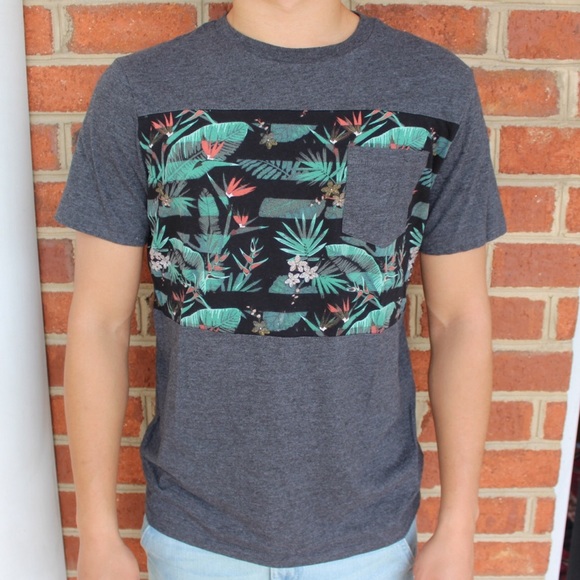 Tony Hawk | men’s graphic tee gray and floral - Picture 1 of 7